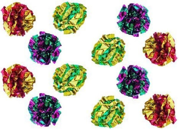 12-Pack Mylar Crinkle Balls for Fun Cat Playtime