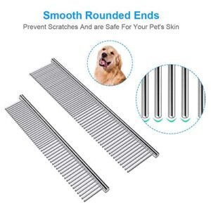 “2 Pack Stainless Steel Pet Combs for Tangles & Grooming”