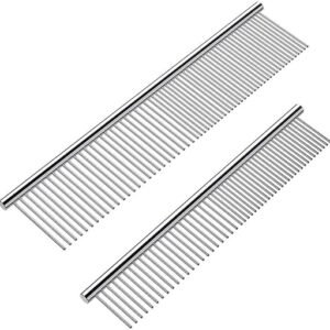 “2 Pack Stainless Steel Pet Combs for Tangles & Grooming”