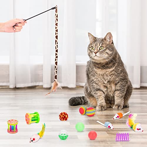 33 PCS Interactive Cat Toy Set with Rainbow Tunnel
