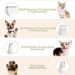 4-in-1 Cordless Dog Grooming Kit with Nail Grinder