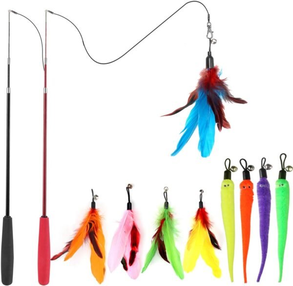 Exciting Interactive Cat Wand & Feather Toy Set