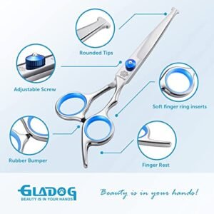 GLADOG 5-in-1 Dog Grooming Scissors Set - Safe & Sharp