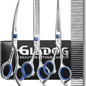 GLADOG 5-in-1 Dog Grooming Scissors Set - Safe & Sharp