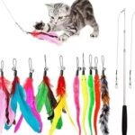 Interactive Feather Cat Toy Set - 2 Wands + 10 Refills