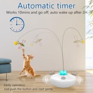 Interactive Rechargeable Cat Tumbler & Feather Wand Toy