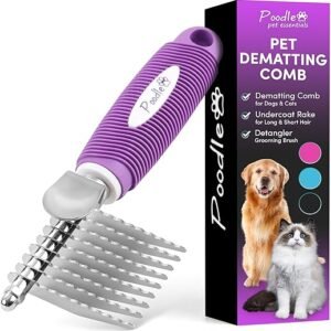 POODLIE Dematting Brush for Dogs & Cats - Tangle Remover