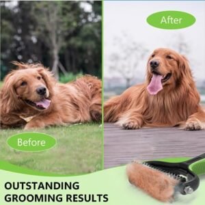 STALTWO 2-in-1 Undercoat Rake & Brush for Dogs